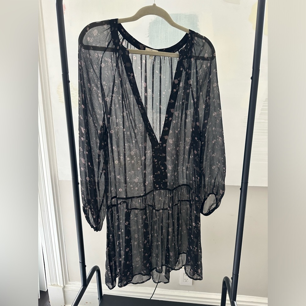Joie black floral tunic